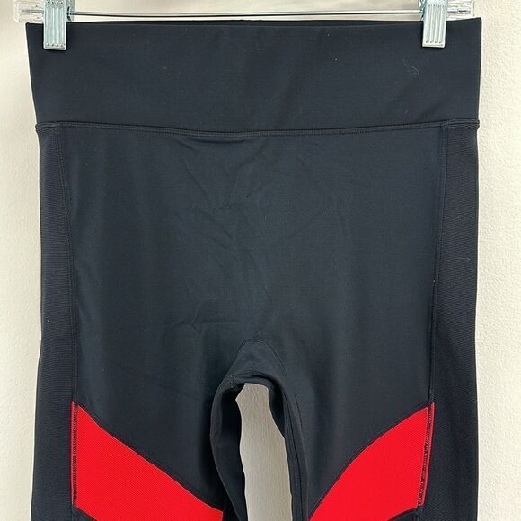 All Access Black Red Colorblock Stripe Moto High Rise Leggings M - Picture 3 of 7